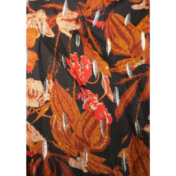 Maeve Anthropologie Kyoto One Shoulder Metallic Floral Jumpsuit Size 2 Black - Picture 8 of 8